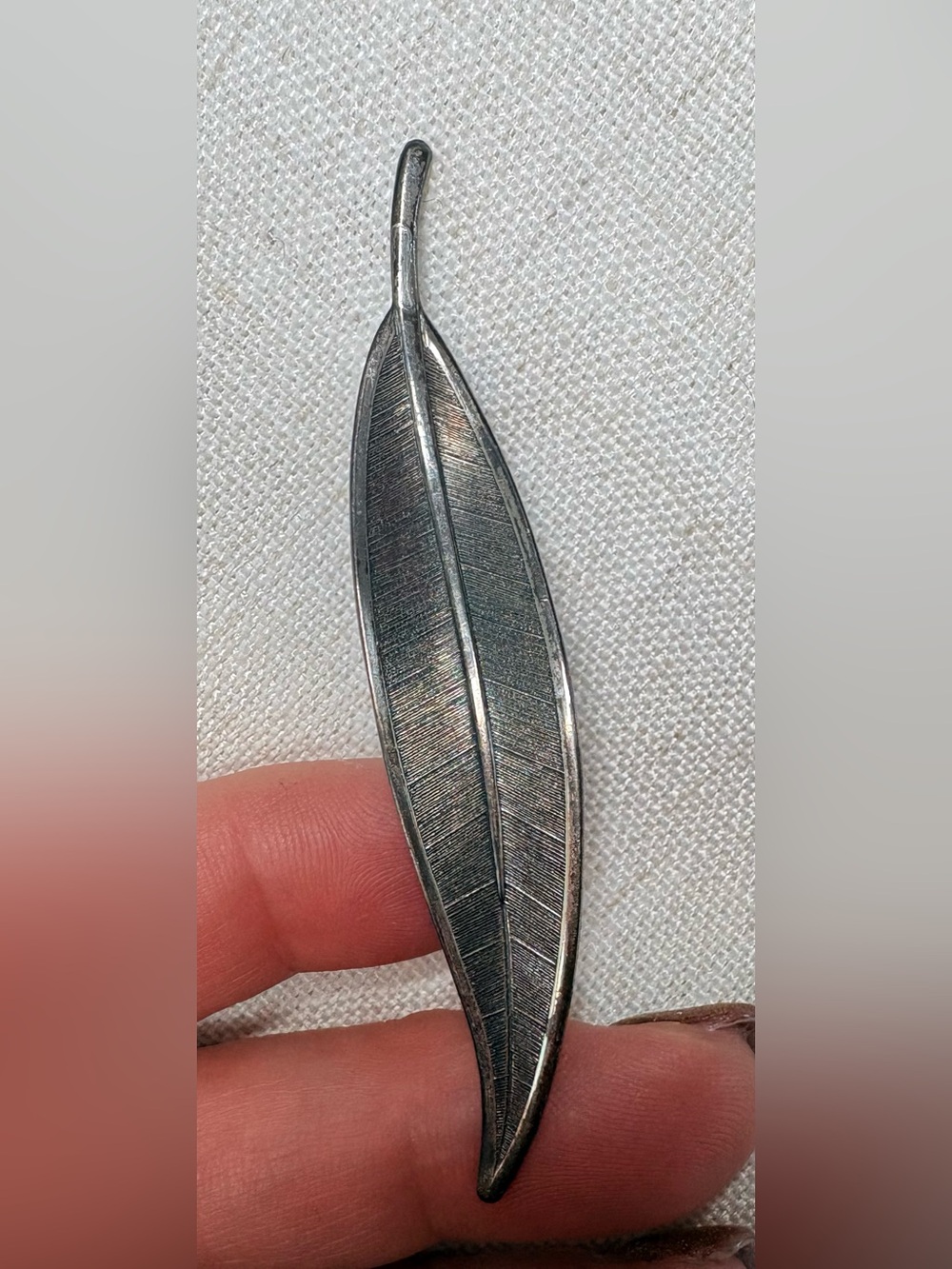 Kim Crafstman Vintage Mid-Century Sterling Leaf/Feather Brooch Pin Signed